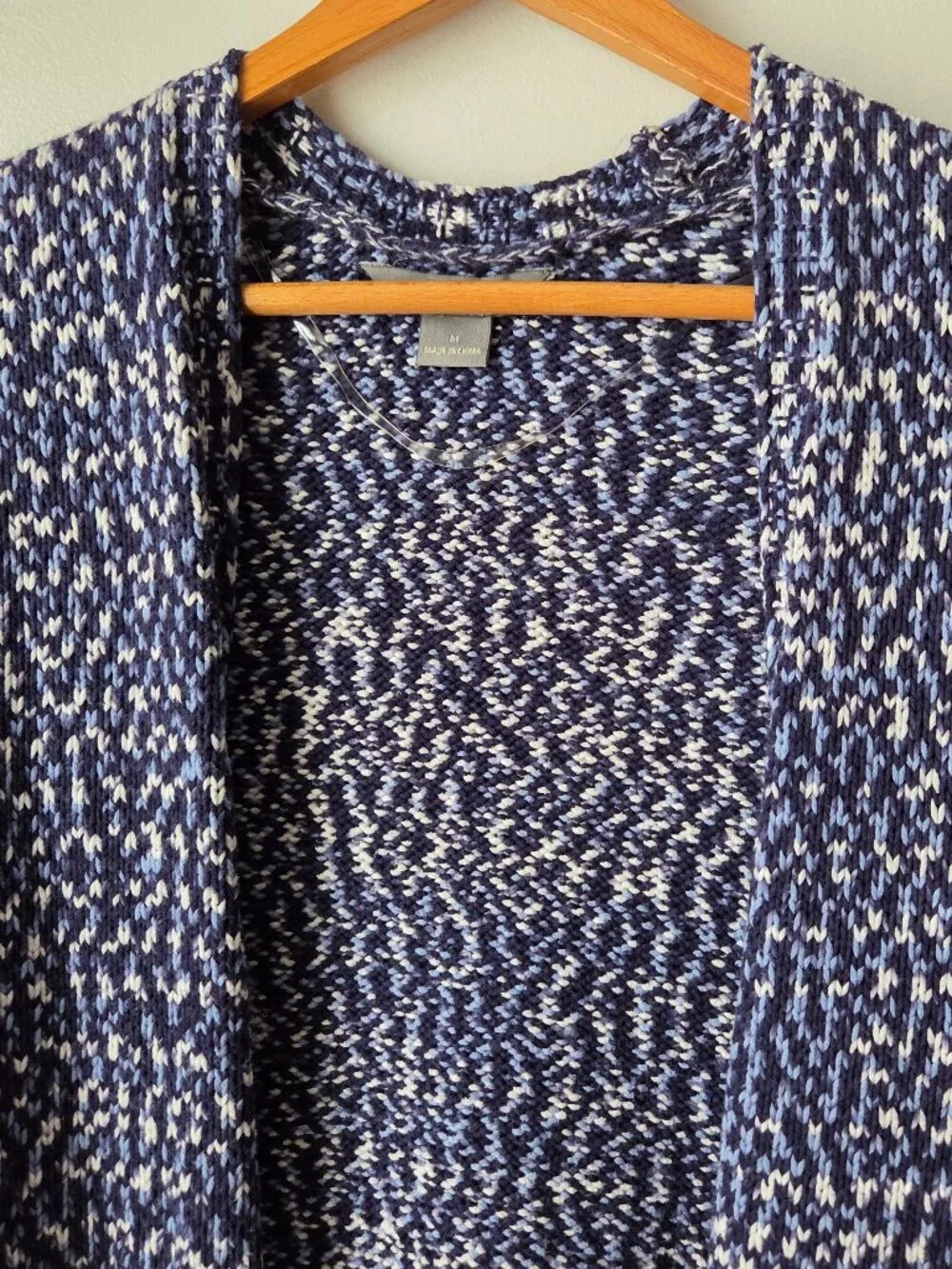 EUC NATURAL REFLECTIONS SOFT COTTON BLEND LONG OPEN CARDIGAN SWEATER SIZE M